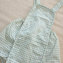 Load image into Gallery viewer, Vintage Green Grid Sunsuit 9-12 months
