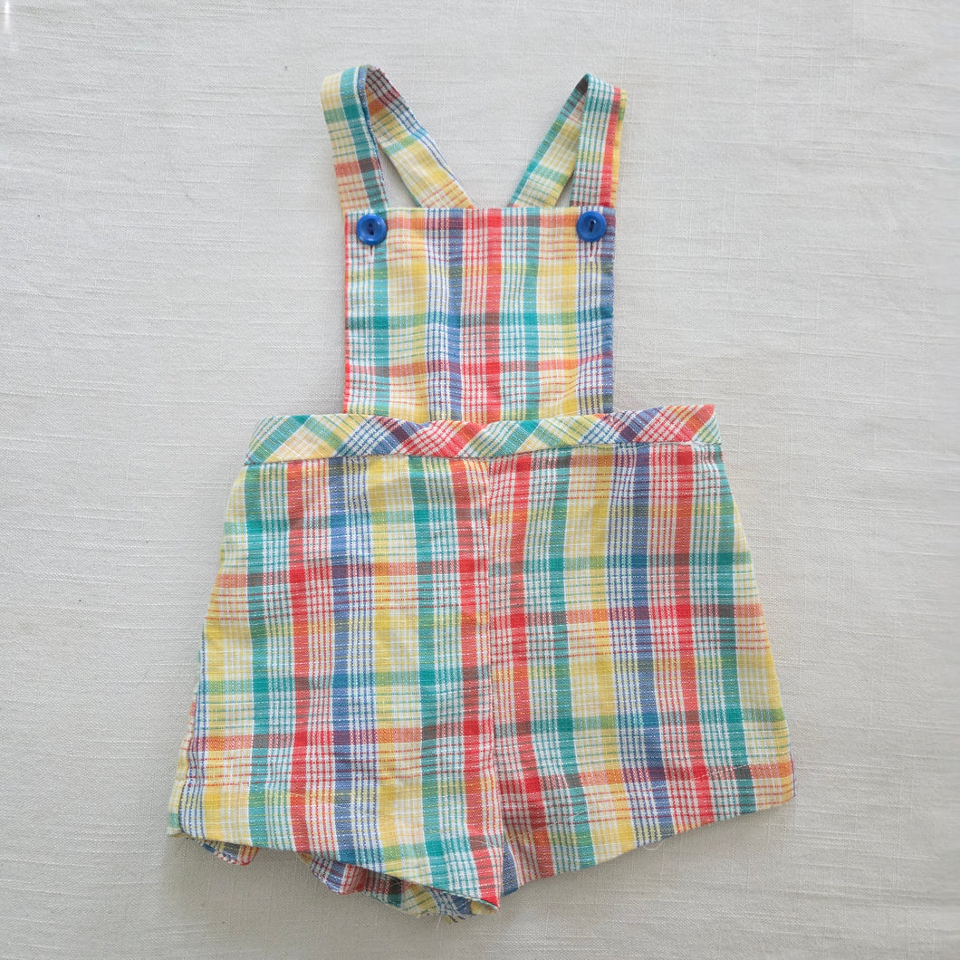 Vintage Rainbow Plaid Romper 9-12 months