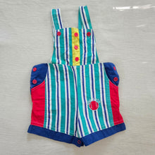 Load image into Gallery viewer, Vintage Colorful Striped Shortalls 6-9 months
