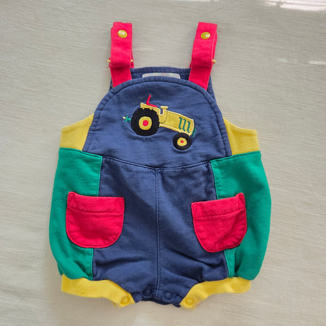 Vintage Gymboree Tractor Color Block Bubble 3-6 months