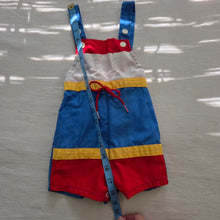 Load image into Gallery viewer, Vintage Primary Color Block Shortalls 12-18 months
