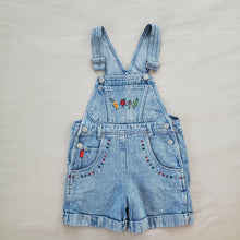 Load image into Gallery viewer, Vintage Veggies Denin Shortalls kids 7/8
