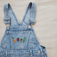 Load image into Gallery viewer, Vintage Veggies Denin Shortalls kids 7/8
