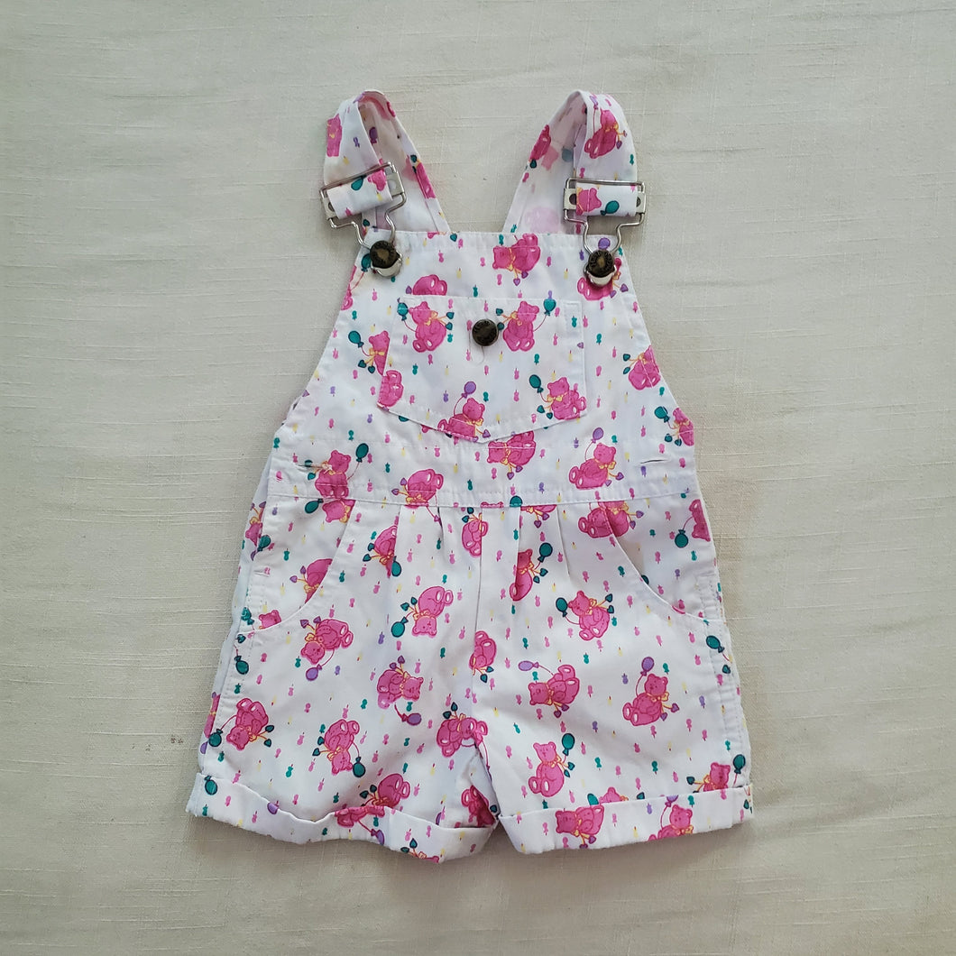 Vintage Pink Bears Shortalls 3-6 months