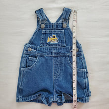 Load image into Gallery viewer, Vintage Bulldozer Shortalls 6-9 months
