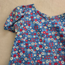 Load image into Gallery viewer, Vintage 70s Patriotic Floral Romper kids 14/16

