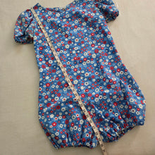 Load image into Gallery viewer, Vintage 70s Patriotic Floral Romper kids 14/16

