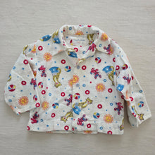 Load image into Gallery viewer, Vintage 60s Circus Theme Flannel PJ Top 18 kinths
