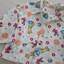 Load image into Gallery viewer, Vintage 60s Circus Theme Flannel PJ Top 18 kinths
