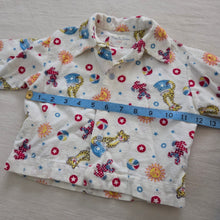 Load image into Gallery viewer, Vintage 60s Circus Theme Flannel PJ Top 18 kinths
