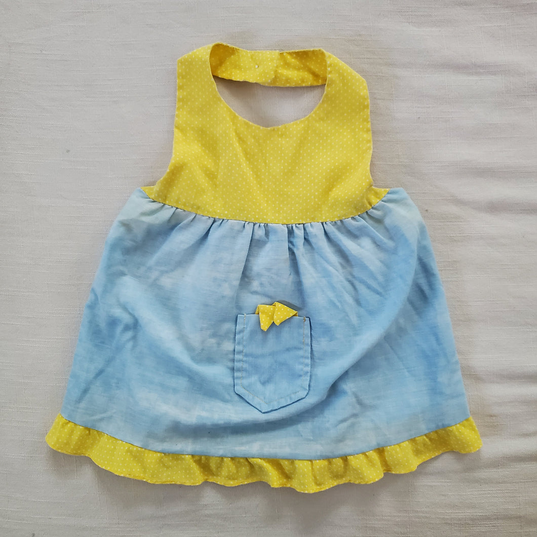 Vintage Yellow/Blue Halter Dress 9-12 months