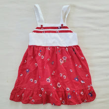 Load image into Gallery viewer, Vintage Red/White Floral Dress 5t
