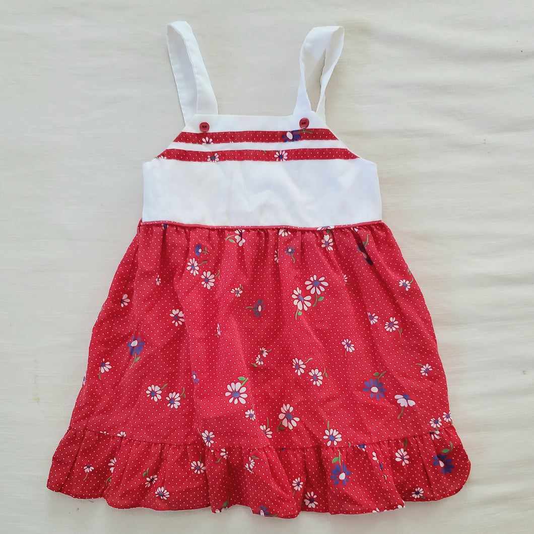 Vintage Red/White Floral Dress 5t