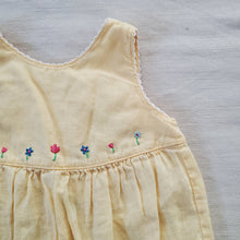 Load image into Gallery viewer, Vintage Gymboree Yellow Linen Flower  Dress 3-6 months
