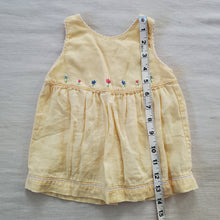 Load image into Gallery viewer, Vintage Gymboree Yellow Linen Flower  Dress 3-6 months
