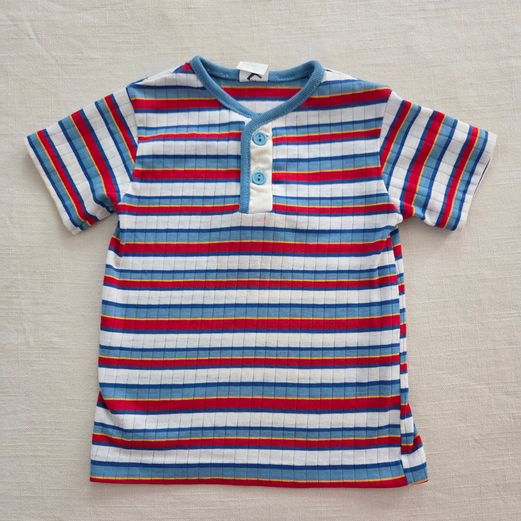 Vintage Primary Striped Ribbed Shirt 2t/3t