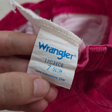 Load image into Gallery viewer, Vintage Wrangler Pink Cord Pants kids 7 SLIM

