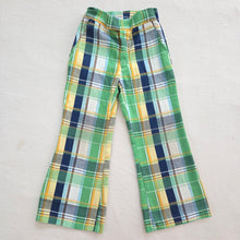 Load image into Gallery viewer, Vintage Green/Yellow Plaid Flared Pants 5t
