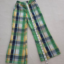 Load image into Gallery viewer, Vintage Green/Yellow Plaid Flared Pants 5t
