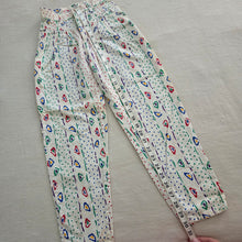 Load image into Gallery viewer, Vintage Squiggly Pattern Colorful Pants kids 7 SLIM
