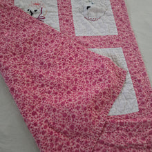 Load image into Gallery viewer, Vintage Animal Embroidered Floral Toddler Quilted Blanket
