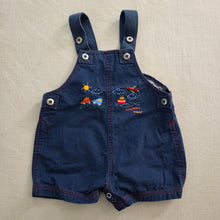 Load image into Gallery viewer, Vintage Travel Vehicles Embroidered Shortalls 6-9 months
