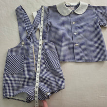 Load image into Gallery viewer, Vintage 2-Piece Gingham Shirt + Shorts Set 4t
