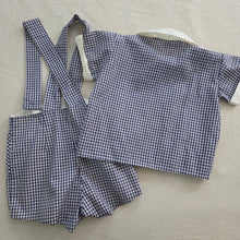 Load image into Gallery viewer, Vintage 2-Piece Gingham Shirt + Shorts Set 4t
