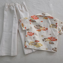 Load image into Gallery viewer, Vintage Fish Shirt + Cream Pants Set 2t/3t
