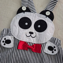 Load image into Gallery viewer, Vintage Panda Bear Striped Sunsuit 9-12 months

