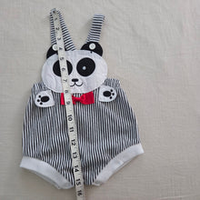 Load image into Gallery viewer, Vintage Panda Bear Striped Sunsuit 9-12 months
