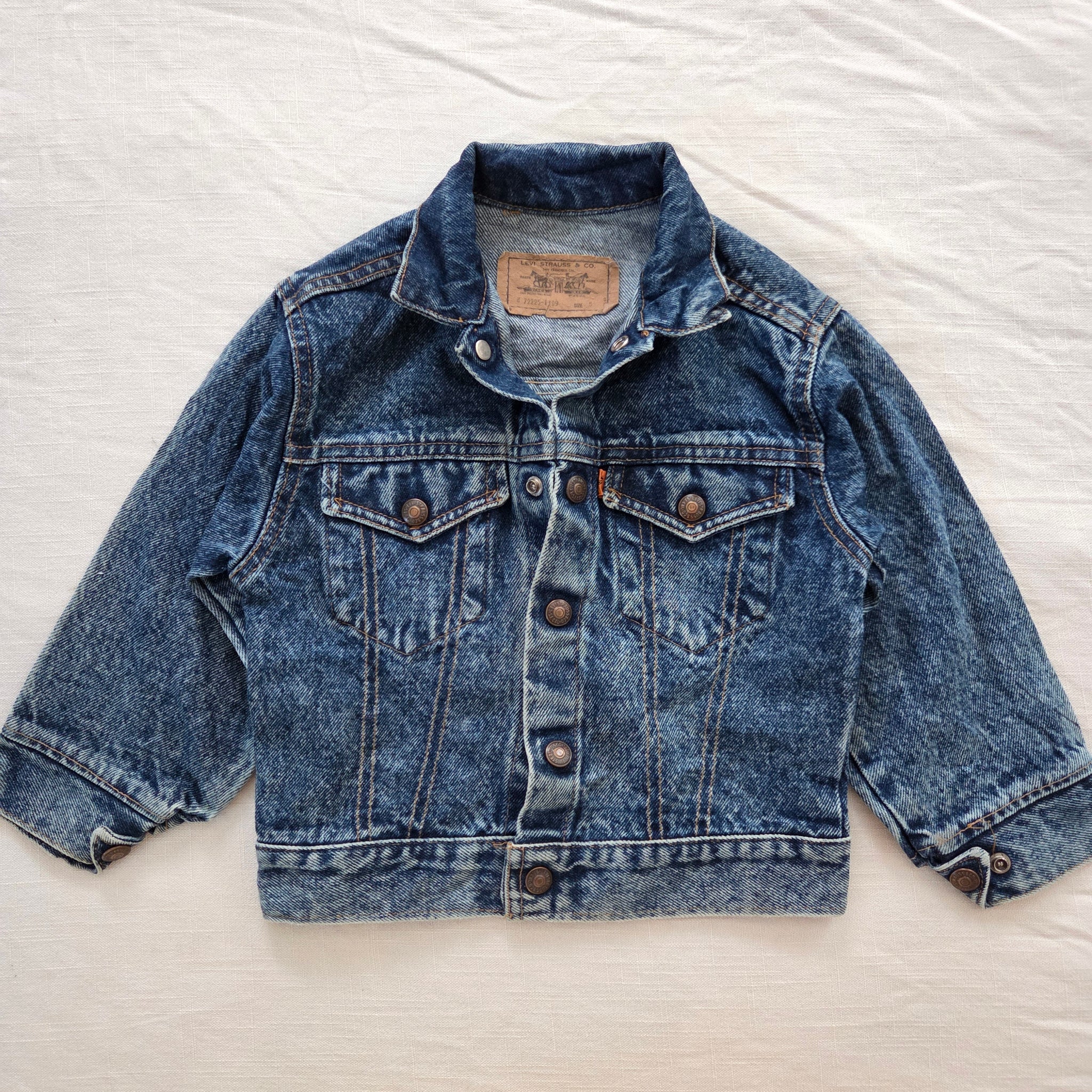 Vintage Levi's Acid Wash Jean Jacket Orange Tab 4t/5t