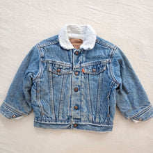Load image into Gallery viewer, Vintage Levi's Sherpa Jean Jacket Orange Tab 3t/4t
