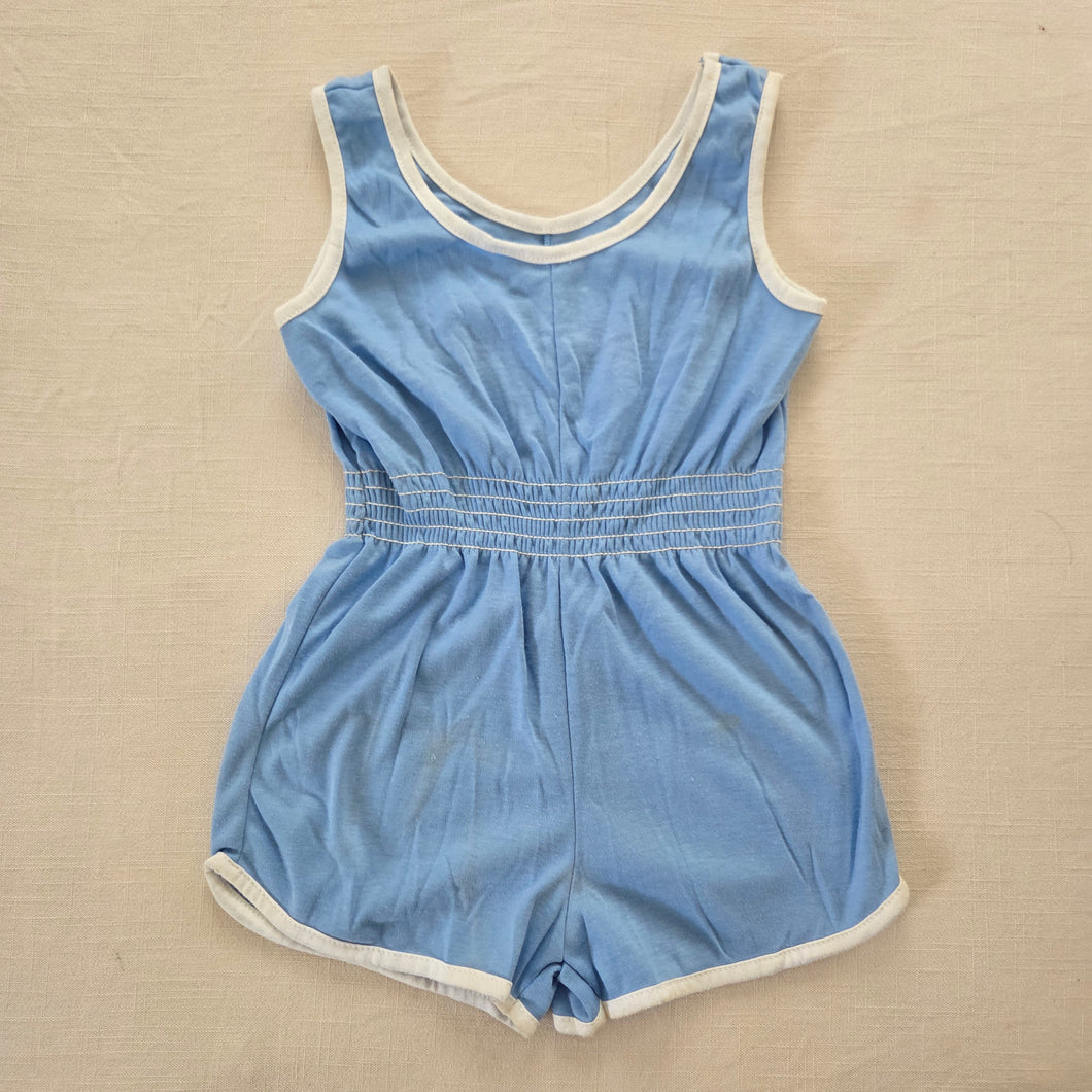 Vintage Blue Sleeveless Romper 5t/6