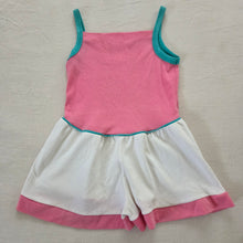 Load image into Gallery viewer, Vintage Pink/White Flowy Romper 5t/6
