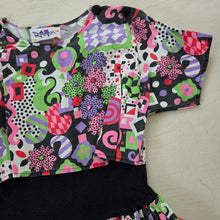 Load image into Gallery viewer, Vintage 80s Bright Twirly Romper kids 9/10
