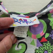 Load image into Gallery viewer, Vintage 80s Bright Twirly Romper kids 9/10
