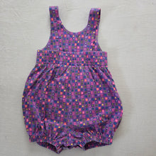 Load image into Gallery viewer, Vintage 90s Purple Flower Pattern Bubble Romper 2t/3t
