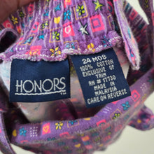 Load image into Gallery viewer, Vintage 90s Purple Flower Pattern Bubble Romper 2t/3t
