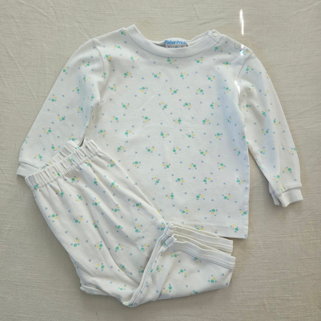 Vintage 90s Shapes Pajamas 12-24 months