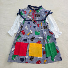 Load image into Gallery viewer, Vintage Colorful School Dress 4t
