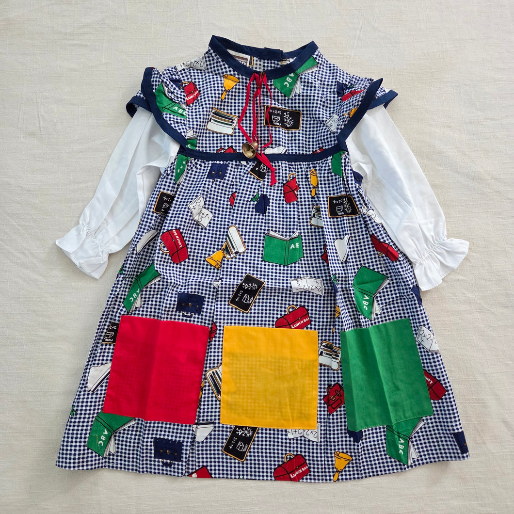 Vintage Colorful School Dress 4t