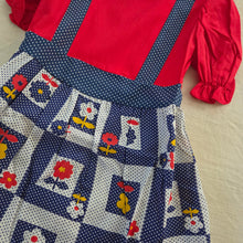 Load image into Gallery viewer, Vintage 70s Flower Red/Blue Dress 4t
