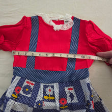 Load image into Gallery viewer, Vintage 70s Flower Red/Blue Dress 4t
