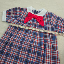 Load image into Gallery viewer, Vintage 70s Plaid Bow Dress 4t
