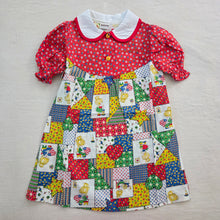 Load image into Gallery viewer, Vintage 70s Patchwork Girl Pattern Dress 4t
