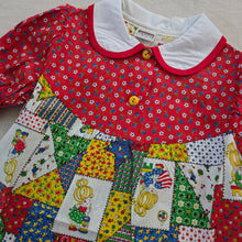 Load image into Gallery viewer, Vintage 70s Patchwork Girl Pattern Dress 4t
