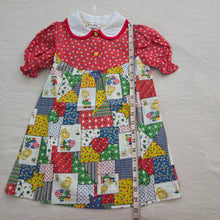 Load image into Gallery viewer, Vintage 70s Patchwork Girl Pattern Dress 4t
