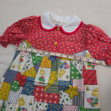 Load image into Gallery viewer, Vintage 70s Patchwork Girl Pattern Dress 4t
