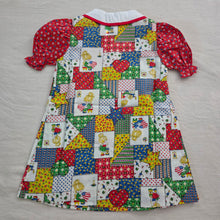 Load image into Gallery viewer, Vintage 70s Patchwork Girl Pattern Dress 4t
